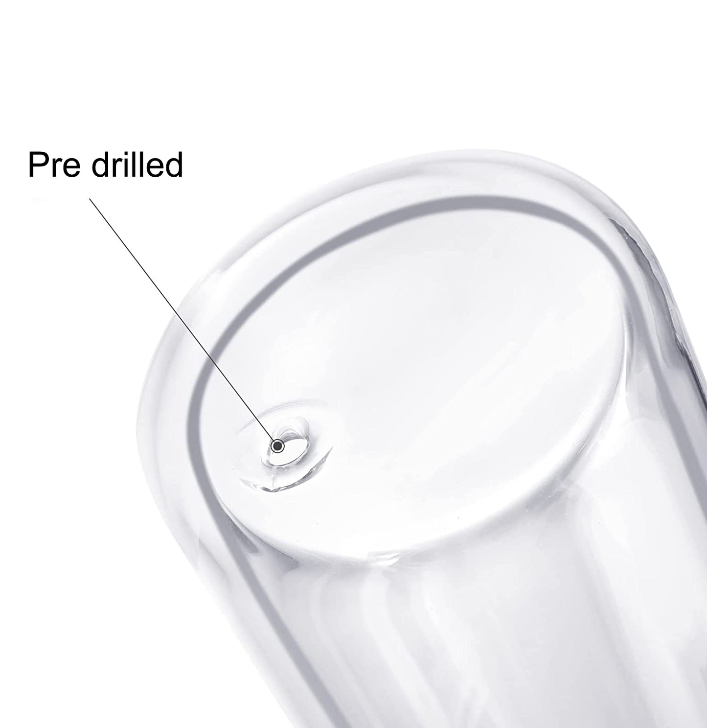 USA Warehouse 25pack 16oz pre drilled double wall clear snow globe can jar glass sublimation tumbler with bamboo lid