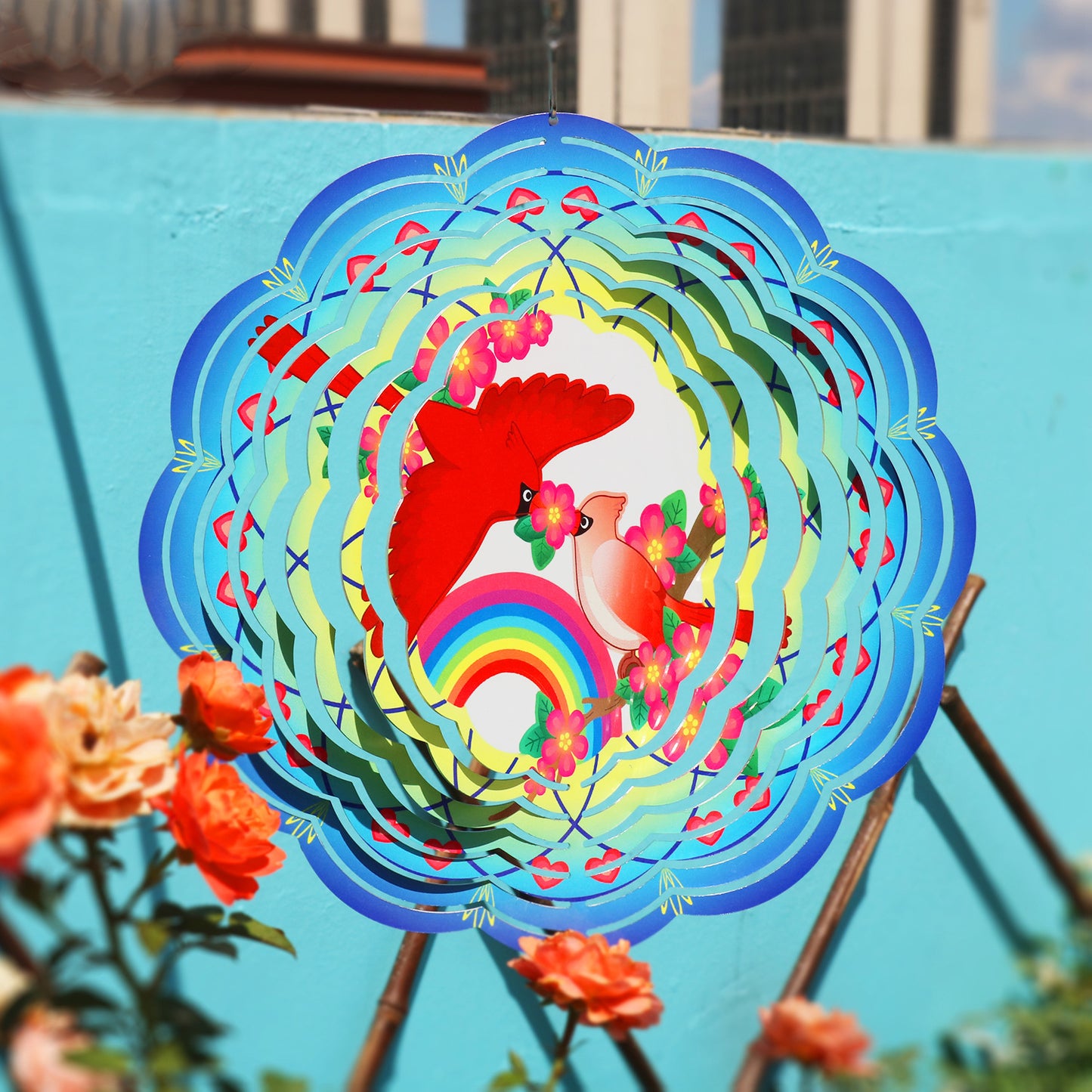 Mazoho 25pcs 10inch Aluminum metal wind spinner garden decoration double side white blank sublimation wind spinner