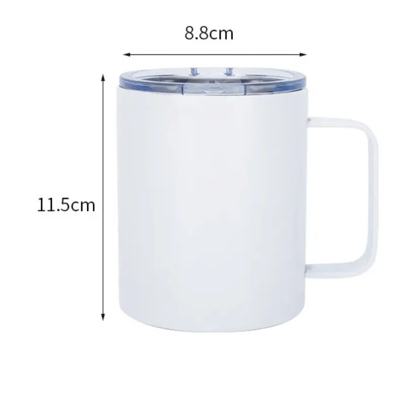 USA Warehouse 25Pack Blanks Beer Coffee Tumbler Mug Cups Double Wall Insulated 12OZ Sublimation Mug With Handle and Lid