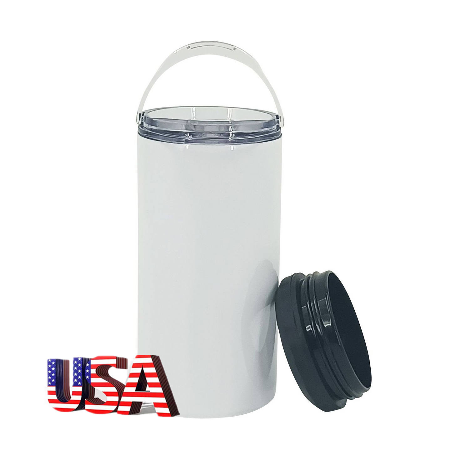 Mazoho USA Warehouse 25pack 4 in 1 16oz wholesale sublimation blank stainless steel beer drinks slim Sublimation can cooler with 2lids