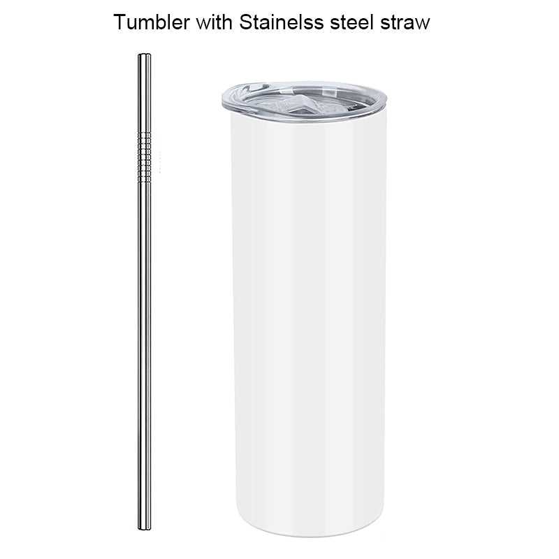 Mazoho 25pcs 30oz Stainless Steel 18/8 insulated Straight skinny Sublimation Bank Tumbler With Metal Straw