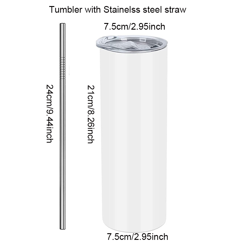 Mazoho 25pcs 20oz Stainless steel Skinny Tumblers Skinny Blank Glow In The Dark Straight Sublimation Tumbler